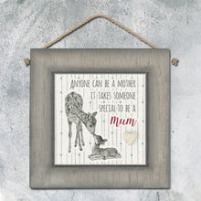 Load image into Gallery viewer, East of India Square Wooden Hanging Picture &#39;Anyone can be a mother  ...
