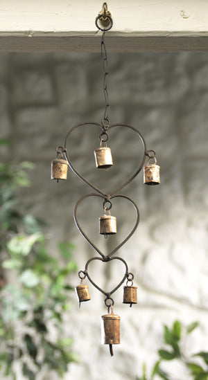 Windchime with 3 Hearts and Bells